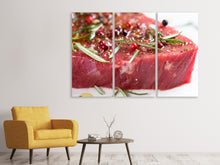 Laden Sie das Bild in den Galerie-Viewer, Leinwandbild 3-teilig Rohes Fleisch