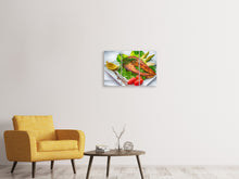 Laden Sie das Bild in den Galerie-Viewer, Leinwandbild 3-teilig Lachs Teller