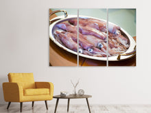 Laden Sie das Bild in den Galerie-Viewer, Leinwandbild 3-teilig Rohe Calamari