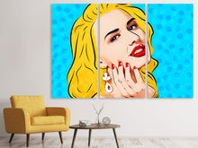 Laden Sie das Bild in den Galerie-Viewer, Leinwandbild 3-teilig Pop-Art Beauty