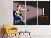 Laden Sie das Bild in den Galerie-Viewer, Leinwandbild 3-teilig Mein TV