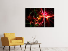 Laden Sie das Bild in den Galerie-Viewer, Leinwandbild 3-teilig Fraktales Lichtspektakel