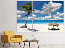 Laden Sie das Bild in den Galerie-Viewer, Leinwandbild 3-teilig Strand an der blauen Lagune