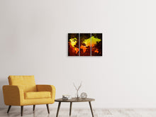Laden Sie das Bild in den Galerie-Viewer, Leinwandbild 3-teilig Retro-Weltkarte