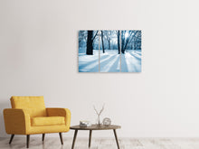 Laden Sie das Bild in den Galerie-Viewer, Leinwandbild 3-teilig Der Wald ohne Spuren im Schnee