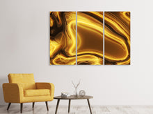 Laden Sie das Bild in den Galerie-Viewer, Leinwandbild 3-teilig Abstrakt Flüssiges Gold