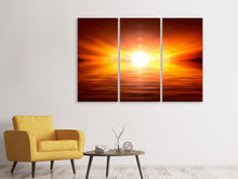Laden Sie das Bild in den Galerie-Viewer, Leinwandbild 3-teilig Glühender Sonnenuntergang