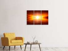 Laden Sie das Bild in den Galerie-Viewer, Leinwandbild 3-teilig Glühender Sonnenuntergang