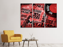 Laden Sie das Bild in den Galerie-Viewer, Leinwandbild 3-teilig Writings Music Grunge