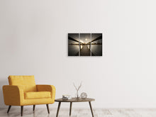 Laden Sie das Bild in den Galerie-Viewer, Leinwandbild 3-teilig Die Holzbrücke
