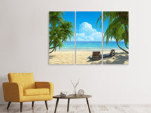 Laden Sie das Bild in den Galerie-Viewer, Leinwandbild 3-teilig Strandparadies
