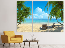 Laden Sie das Bild in den Galerie-Viewer, Leinwandbild 3-teilig Strandparadies