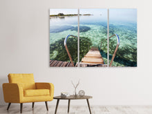 Laden Sie das Bild in den Galerie-Viewer, Leinwandbild 3-teilig Bad im Meer