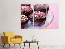 Laden Sie das Bild in den Galerie-Viewer, Leinwandbild 3-teilig Muffins