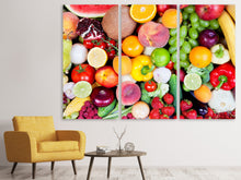 Laden Sie das Bild in den Galerie-Viewer, Leinwandbild 3-teilig Frisches Obst