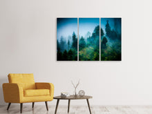 Laden Sie das Bild in den Galerie-Viewer, Leinwandbild 3-teilig Geheimnisvoller Wald