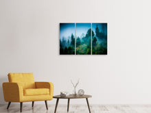 Laden Sie das Bild in den Galerie-Viewer, Leinwandbild 3-teilig Geheimnisvoller Wald
