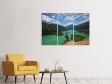 Laden Sie das Bild in den Galerie-Viewer, Leinwandbild 3-teilig Diablo Bergsee