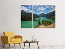 Laden Sie das Bild in den Galerie-Viewer, Leinwandbild 3-teilig Diablo Bergsee