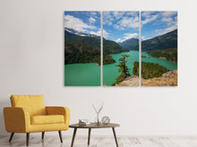Laden Sie das Bild in den Galerie-Viewer, Leinwandbild 3-teilig Diablo Bergsee
