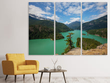 Laden Sie das Bild in den Galerie-Viewer, Leinwandbild 3-teilig Diablo Bergsee