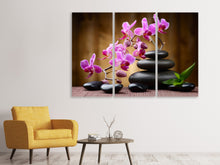 Laden Sie das Bild in den Galerie-Viewer, Leinwandbild 3-teilig Wellness-Steine
