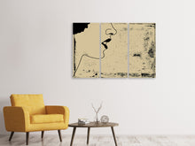 Laden Sie das Bild in den Galerie-Viewer, Leinwandbild 3-teilig Frauenportrait im Grungestil