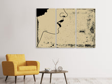 Laden Sie das Bild in den Galerie-Viewer, Leinwandbild 3-teilig Frauenportrait im Grungestil