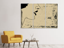 Laden Sie das Bild in den Galerie-Viewer, Leinwandbild 3-teilig Frauenportrait im Grungestil