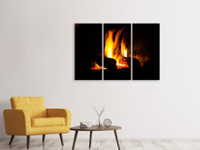Laden Sie das Bild in den Galerie-Viewer, Leinwandbild 3-teilig Der Kamin