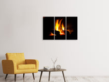 Laden Sie das Bild in den Galerie-Viewer, Leinwandbild 3-teilig Der Kamin