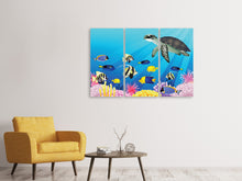 Laden Sie das Bild in den Galerie-Viewer, Leinwandbild 3-teilig Kinder Unterwasserwelt