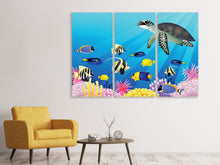Laden Sie das Bild in den Galerie-Viewer, Leinwandbild 3-teilig Kinder Unterwasserwelt