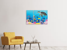 Laden Sie das Bild in den Galerie-Viewer, Leinwandbild 3-teilig Kinder Unterwasserwelt