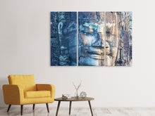 Laden Sie das Bild in den Galerie-Viewer, Leinwandbild 3-teilig Buddha Statur
