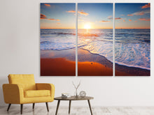 Laden Sie das Bild in den Galerie-Viewer, Leinwandbild 3-teilig Sonnenuntergang am Horizont