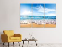 Laden Sie das Bild in den Galerie-Viewer, Leinwandbild 3-teilig Spuren im Sand