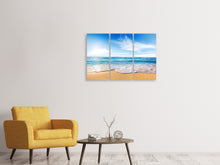 Laden Sie das Bild in den Galerie-Viewer, Leinwandbild 3-teilig Spuren im Sand