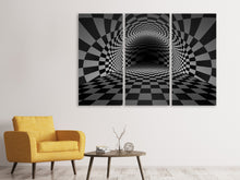 Laden Sie das Bild in den Galerie-Viewer, Leinwandbild 3-teilig Abstraktes Schachbrett