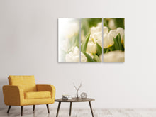 Laden Sie das Bild in den Galerie-Viewer, Leinwandbild 3-teilig Tulpenperspektive