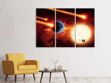 Laden Sie das Bild in den Galerie-Viewer, Leinwandbild 3-teilig Der Kosmos