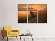Laden Sie das Bild in den Galerie-Viewer, Leinwandbild 3-teilig Der Steg am Meer