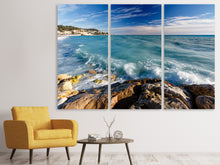 Laden Sie das Bild in den Galerie-Viewer, Leinwandbild 3-teilig Cote D`Azur