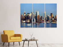 Laden Sie das Bild in den Galerie-Viewer, Leinwandbild 3-teilig Skyline Midtown Manhattan
