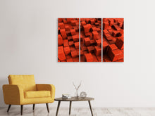 Laden Sie das Bild in den Galerie-Viewer, Leinwandbild 3-teilig 3D-Rechtkant