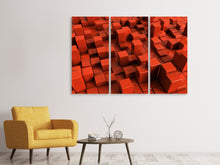 Laden Sie das Bild in den Galerie-Viewer, Leinwandbild 3-teilig 3D-Rechtkant