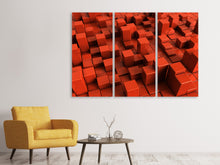 Laden Sie das Bild in den Galerie-Viewer, Leinwandbild 3-teilig 3D-Rechtkant