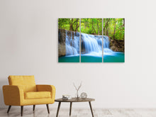 Laden Sie das Bild in den Galerie-Viewer, Leinwandbild 3-teilig Wasserfall Si Nakharin