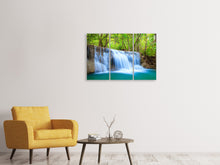 Laden Sie das Bild in den Galerie-Viewer, Leinwandbild 3-teilig Wasserfall Si Nakharin