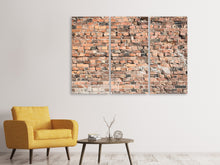 Laden Sie das Bild in den Galerie-Viewer, Leinwandbild 3-teilig Alte Backsteinmauer